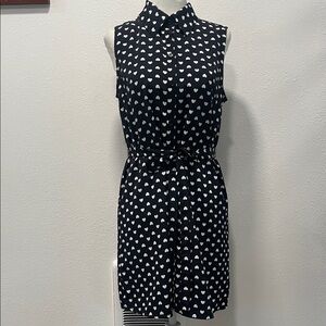 Forever 21 Sleeveless Black Dress with White Heart Print